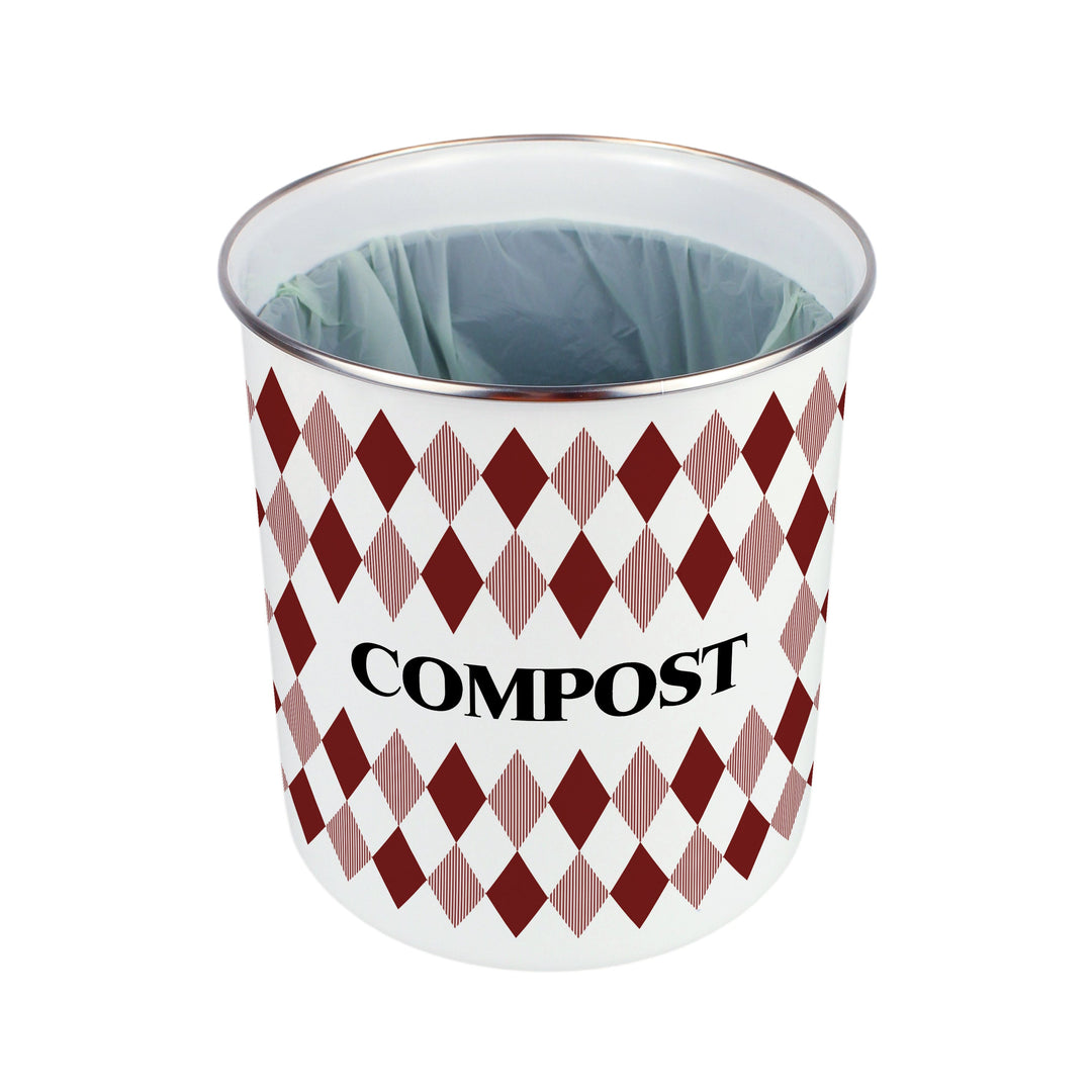 Purely Home Argyle Toller Compost Caddy - Red