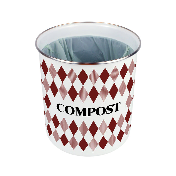 Purely Home Argyle Toller Compost Caddy - Red