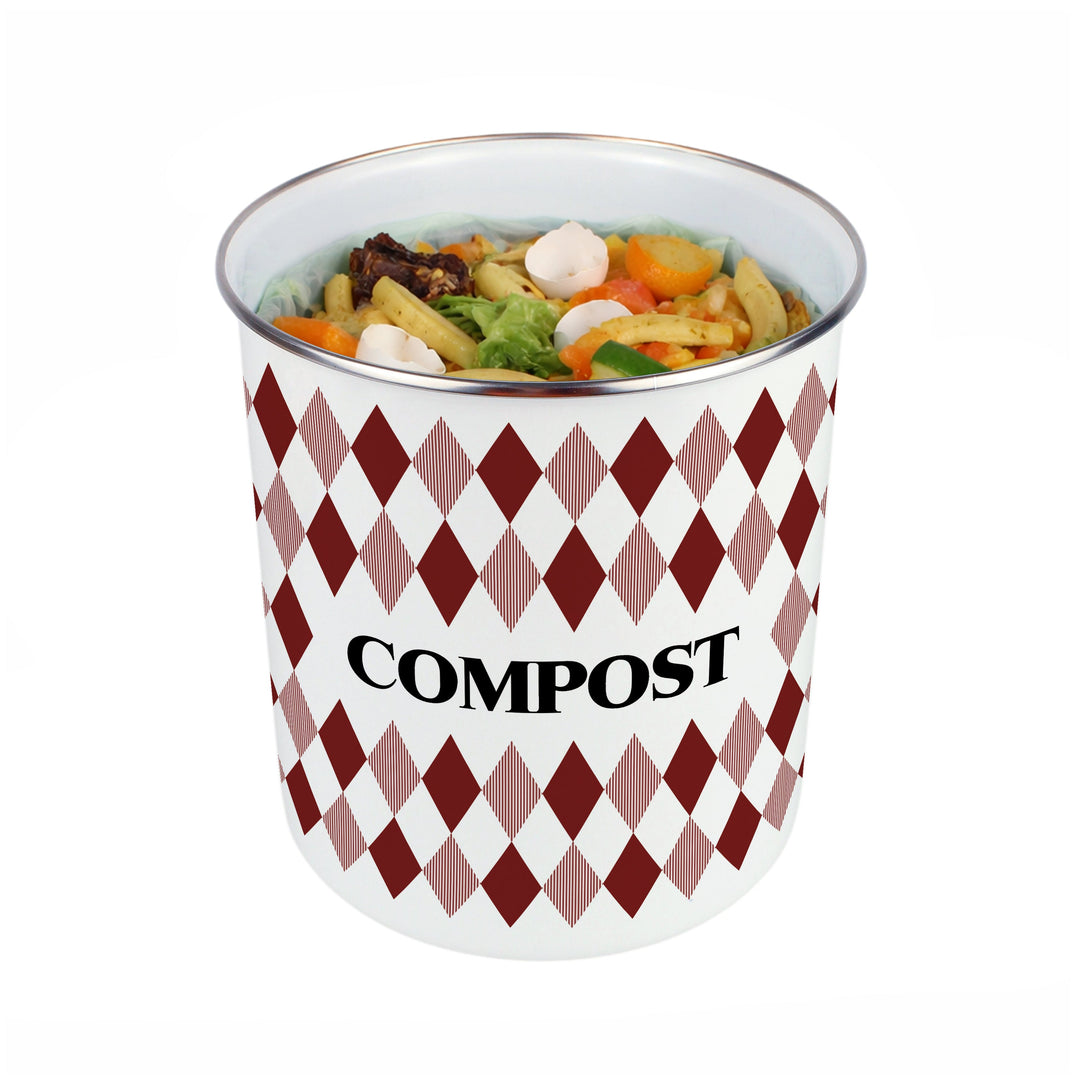 Purely Home Argyle Toller Compost Caddy - Red