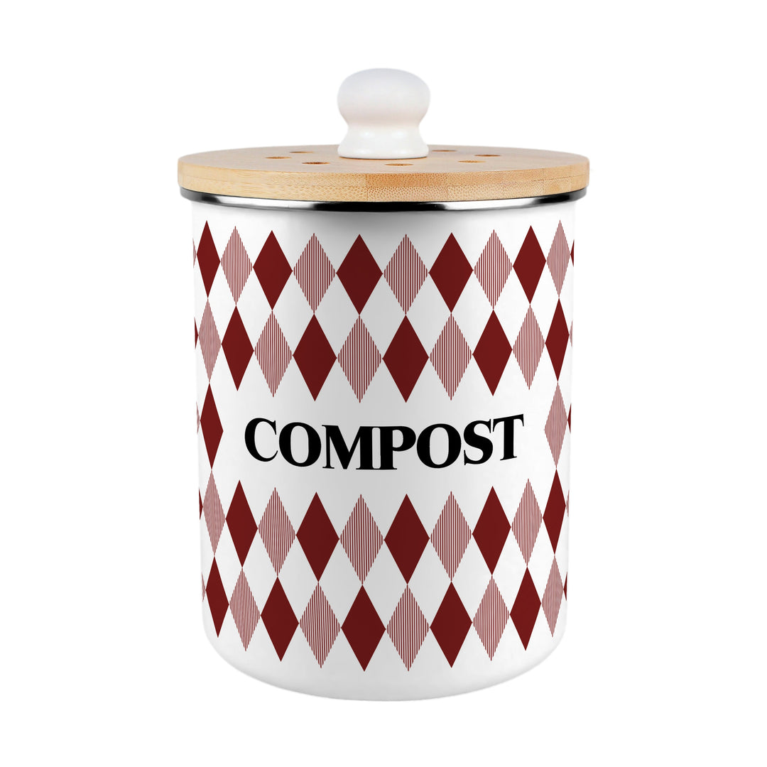 Purely Home Argyle Toller Compost Caddy - Red