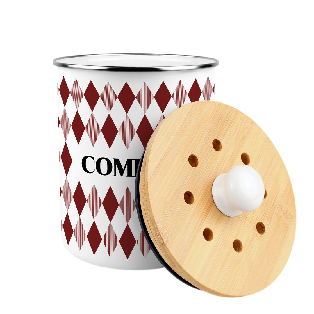 Purely Home Argyle Toller Compost Caddy - Red