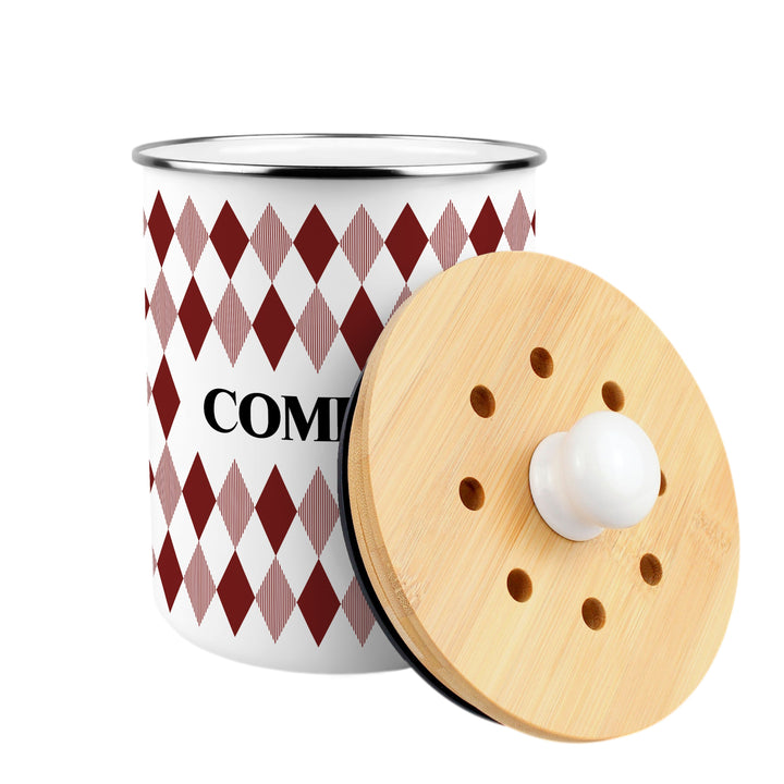 Purely Home Argyle Toller Compost Caddy - Red