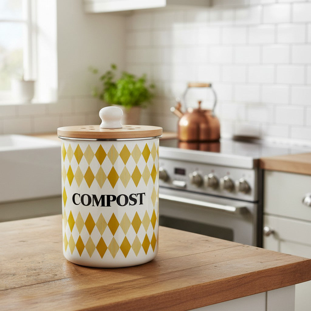 Purely Home Argyle Toller Compost Caddy - Yellow