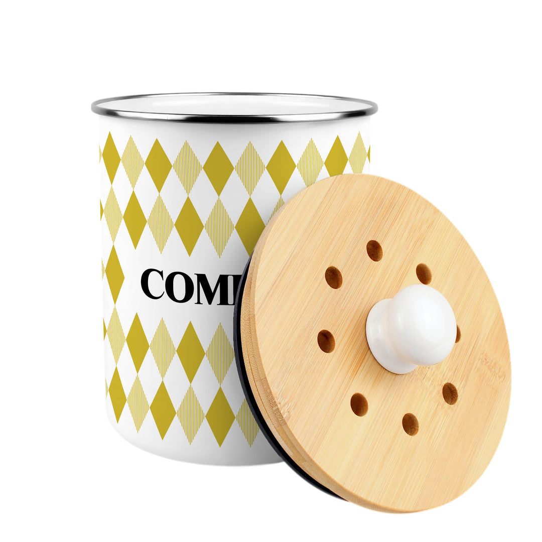 Purely Home Argyle Toller Compost Caddy - Yellow