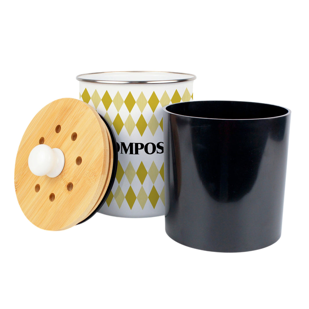 Purely Home Argyle Toller Compost Caddy - Yellow