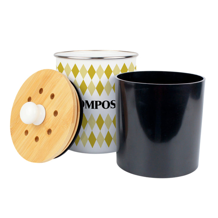 Purely Home Argyle Toller Compost Caddy - Yellow