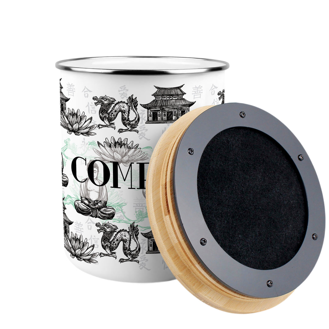 Purely Home Asian Scenery Toller Compost Caddy