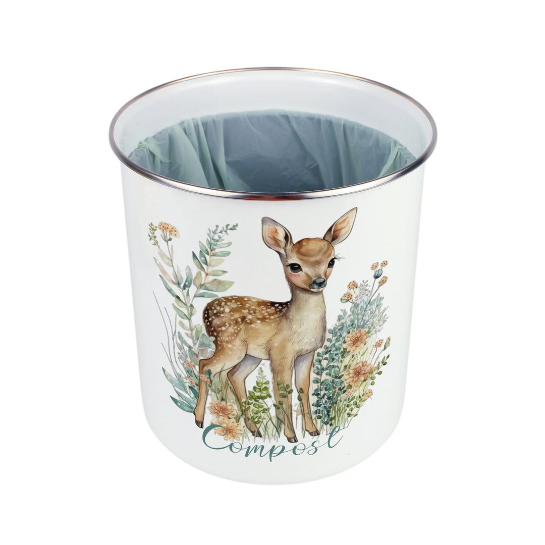 Purely Home Floral Deer Toller Compost Caddy