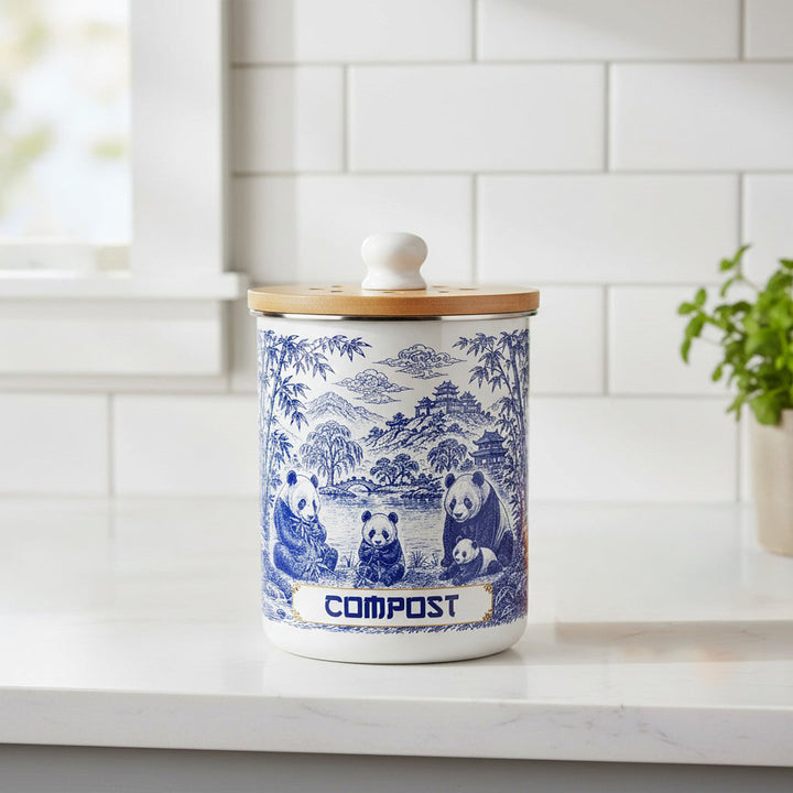 Purely Home Forest Pandas Toller Compost Caddy
