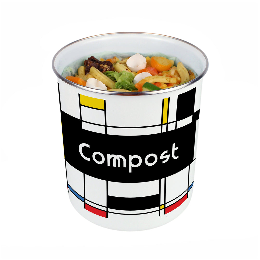 Purely Home Retro Art Deco Toller Compost Caddy