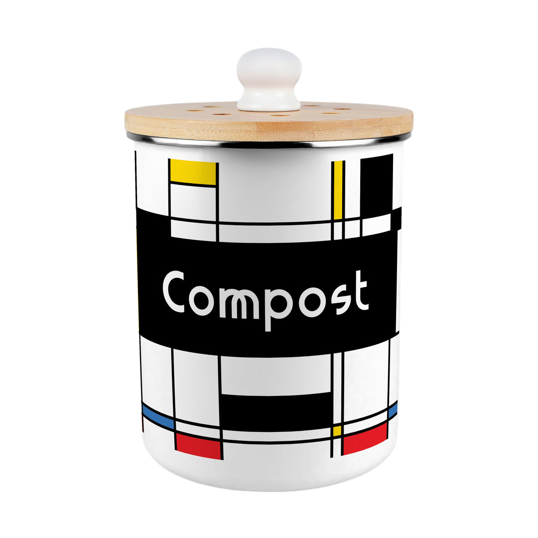 Purely Home Retro Art Deco Toller Compost Caddy