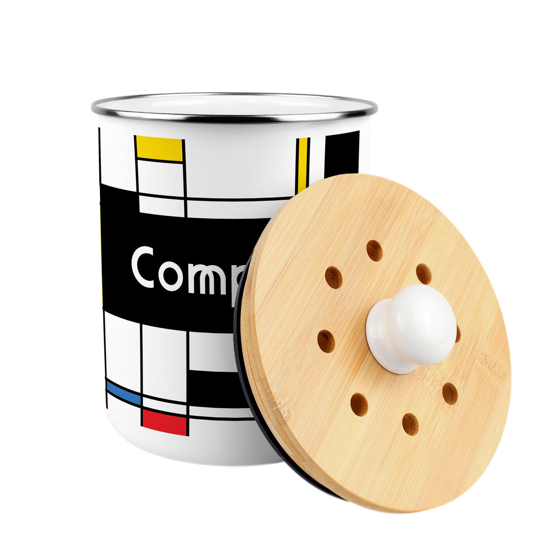 Purely Home Retro Art Deco Toller Compost Caddy