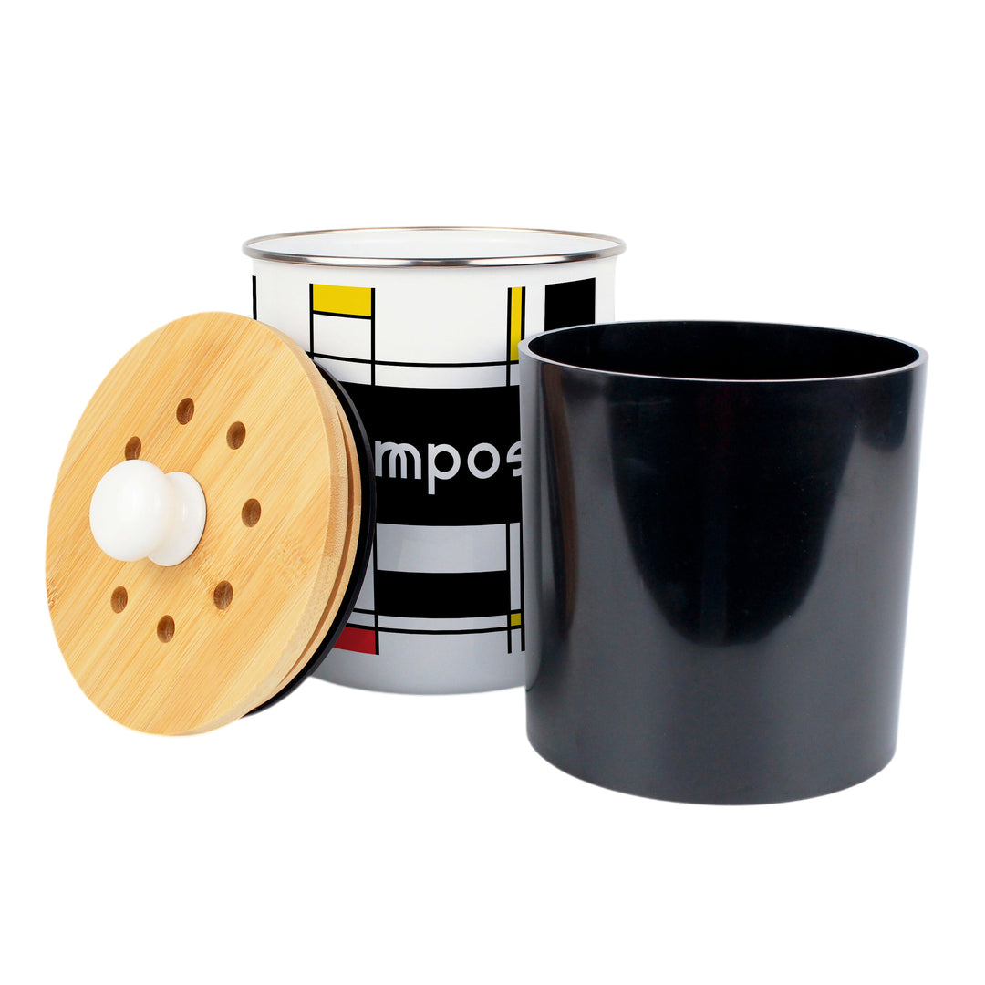 Purely Home Retro Art Deco Toller Compost Caddy
