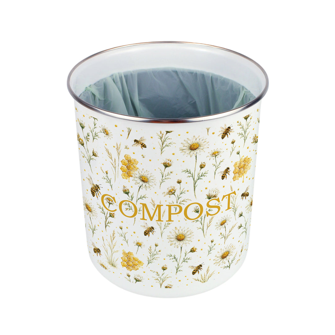 Purely Home Bee Meadow Toller Compost Caddy