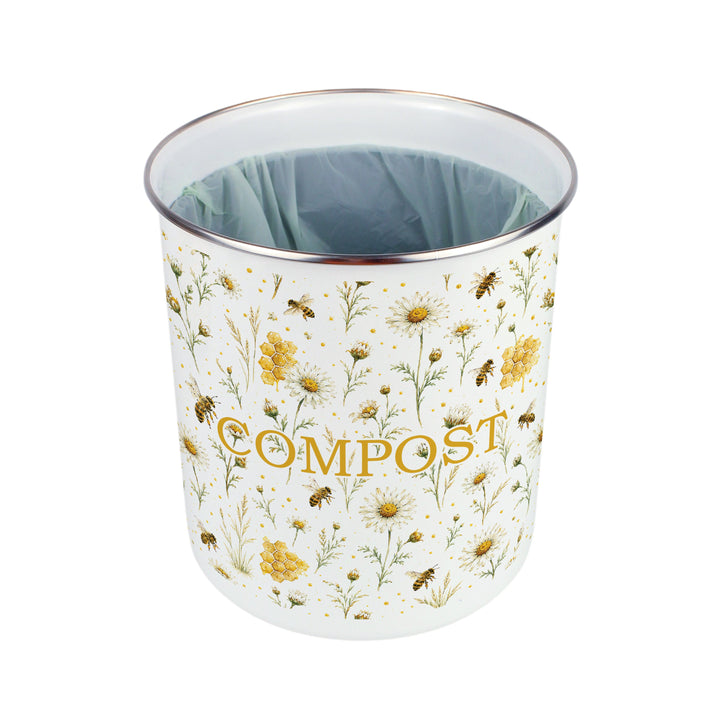 Purely Home Bee Meadow Toller Compost Caddy