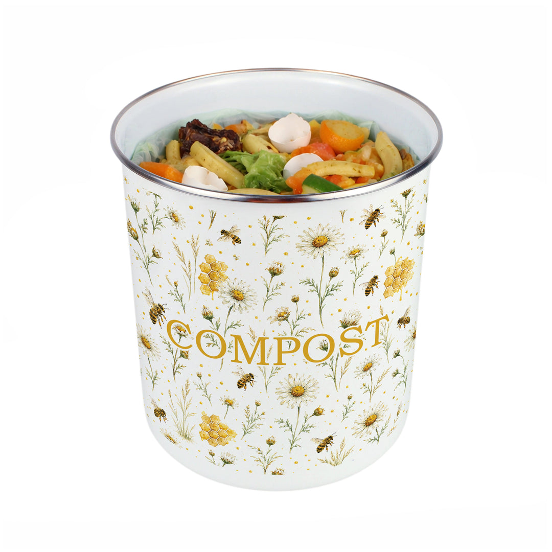 Purely Home Bee Meadow Toller Compost Caddy