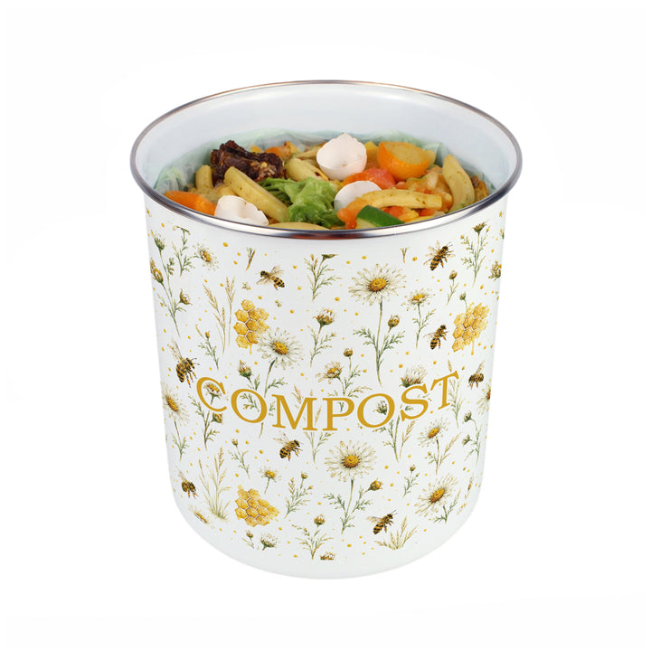 Purely Home Bee Meadow Toller Compost Caddy