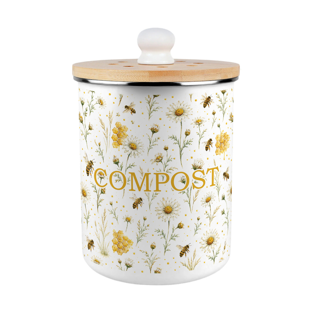 Purely Home Bee Meadow Toller Compost Caddy
