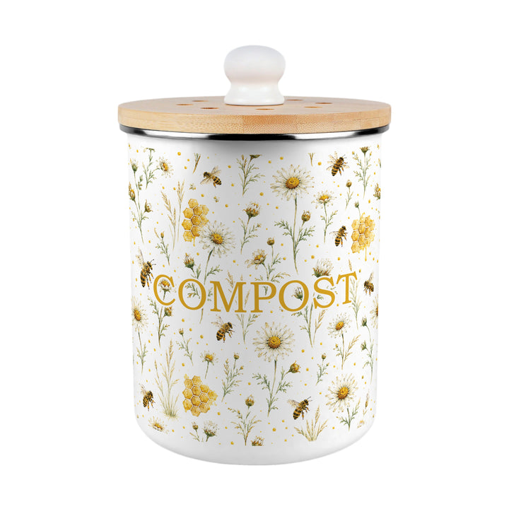 Purely Home Bee Meadow Toller Compost Caddy
