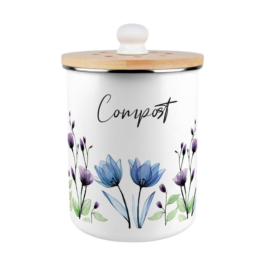Purely Home Blooming Lovely Toller Compost Caddy