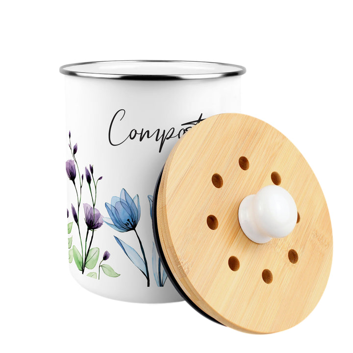 Purely Home Blooming Lovely Toller Compost Caddy