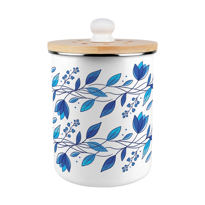 Purely Home Blue Petals Toller Compost Caddy