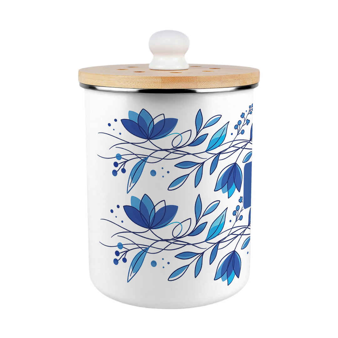 Purely Home Blue Petals Toller Compost Caddy