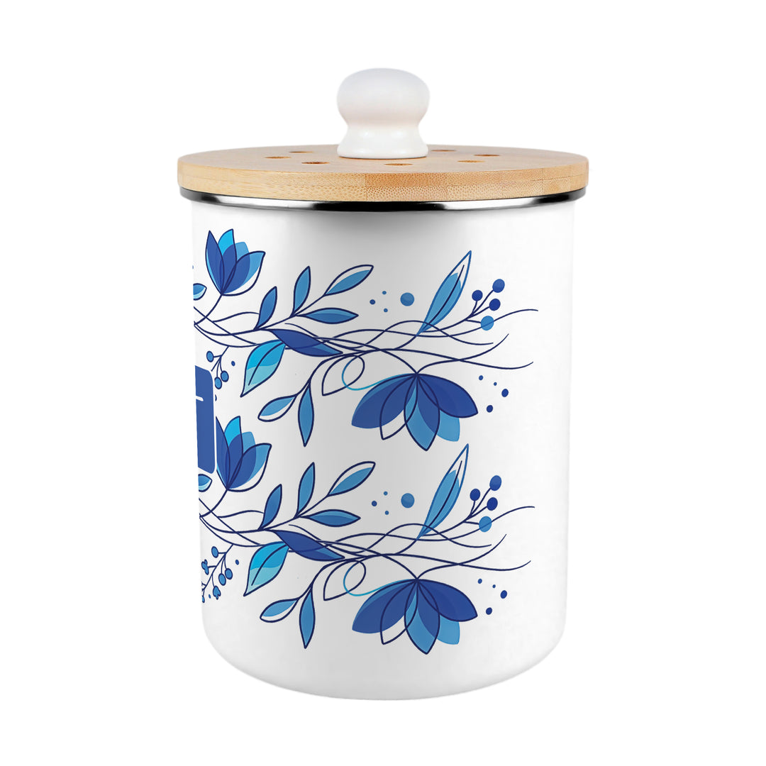 Purely Home Blue Petals Toller Compost Caddy