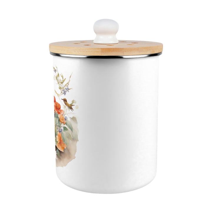 Purely Home Blue & Orange Bird Toller Compost Caddy