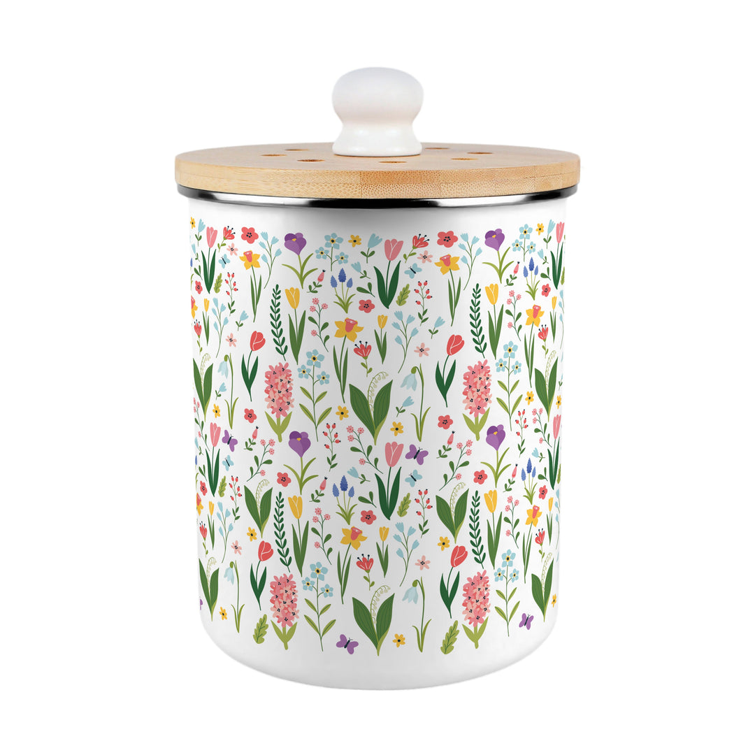 Purely Home Spring Flowers Toller Compost Caddy