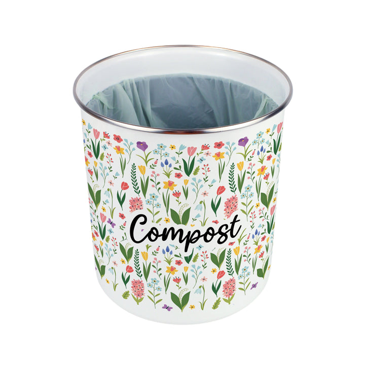 Purely Home Spring Flowers Toller Compost Caddy
