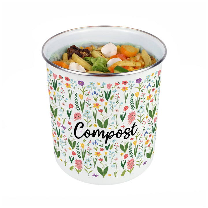 Purely Home Spring Flowers Toller Compost Caddy