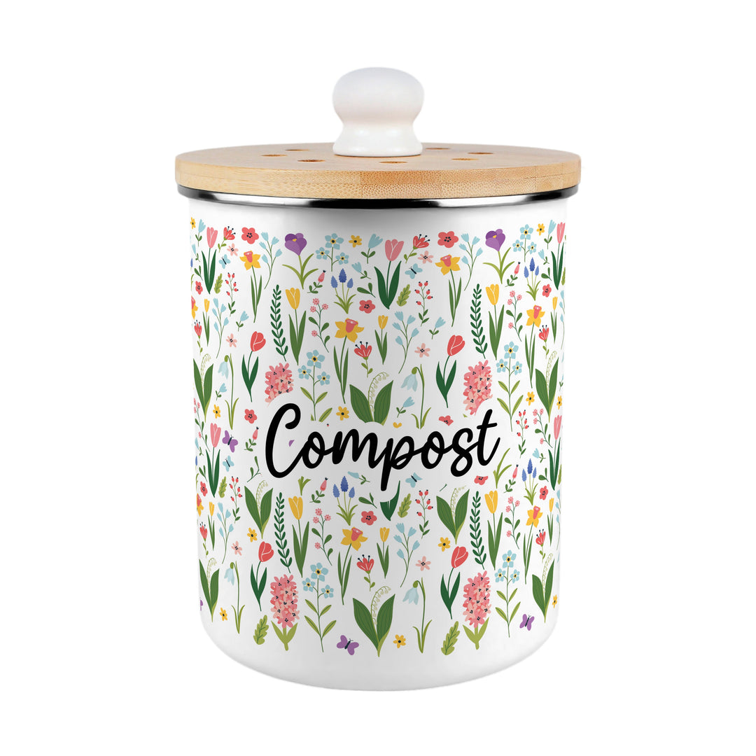 Purely Home Spring Flowers Toller Compost Caddy