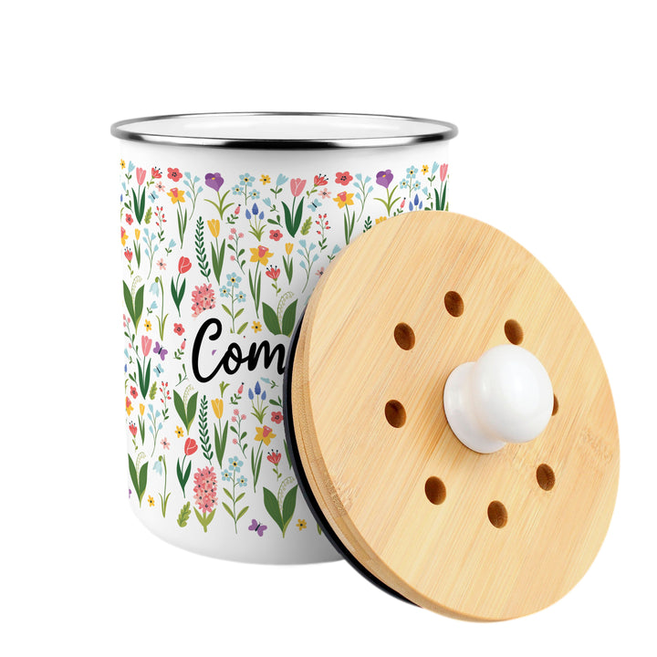 Purely Home Spring Flowers Toller Compost Caddy