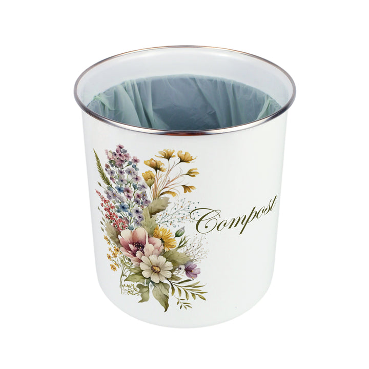Purely Home Flower Bouquet Toller Compost Caddy