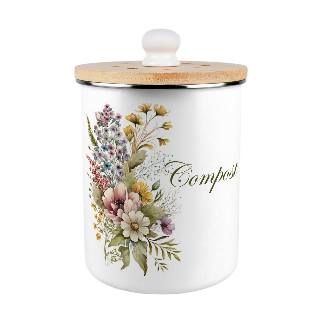 Purely Home Flower Bouquet Toller Compost Caddy
