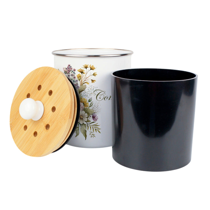 Purely Home Flower Bouquet Toller Compost Caddy
