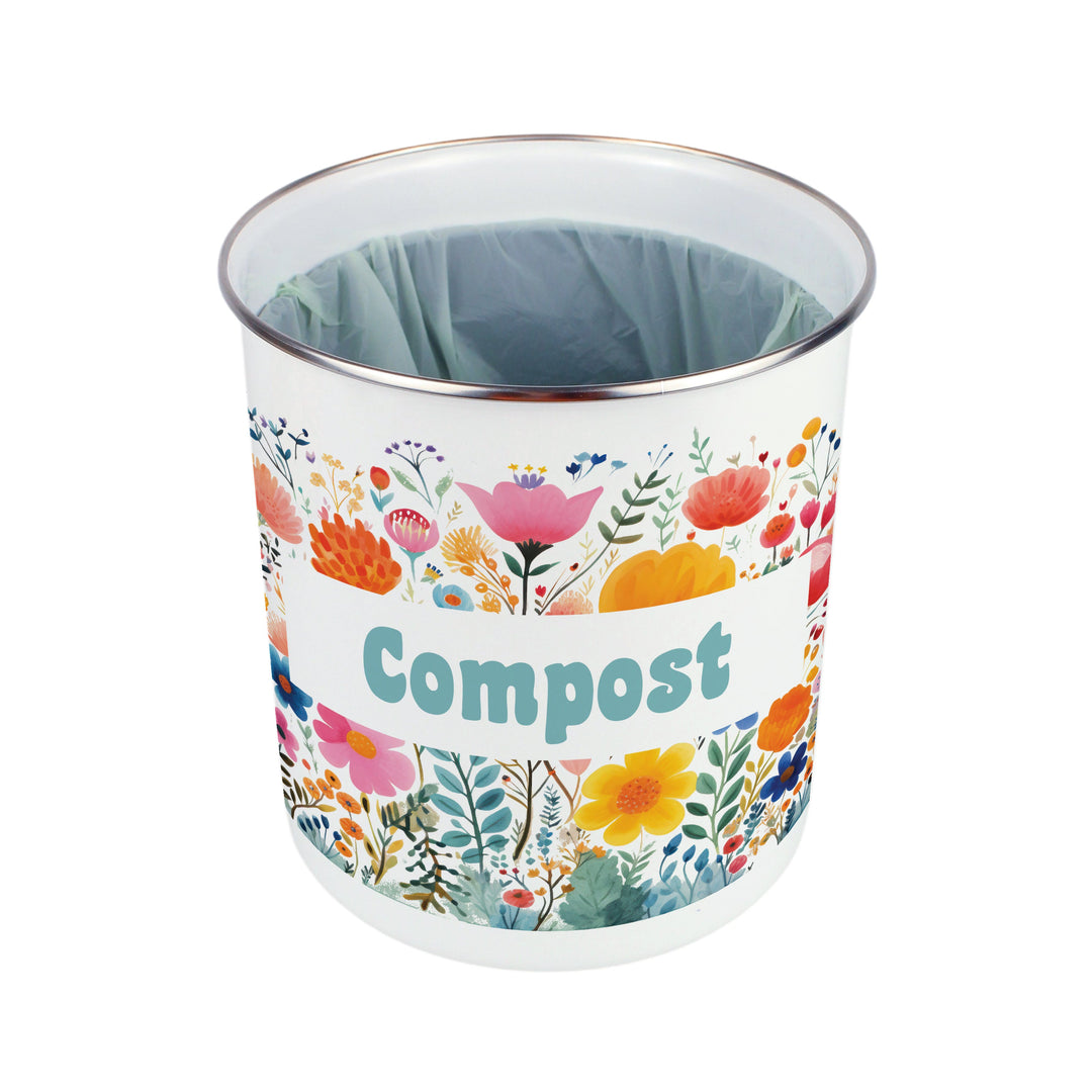 Purely Home Bright Floral Toller Compost Caddy
