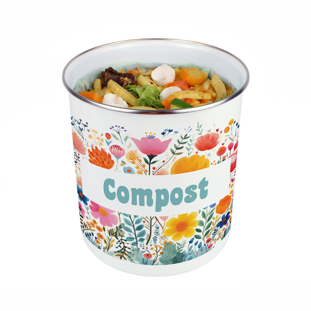 Purely Home Bright Floral Toller Compost Caddy