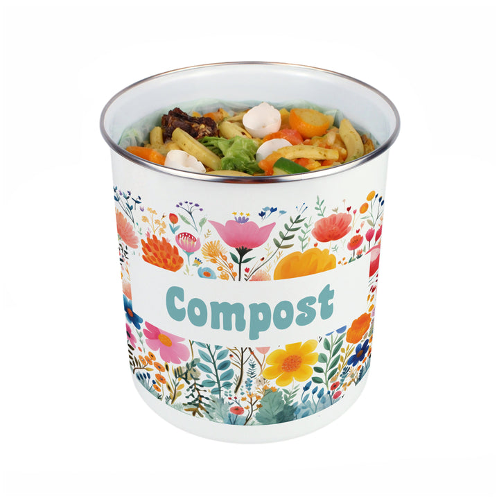 Purely Home Bright Floral Toller Compost Caddy
