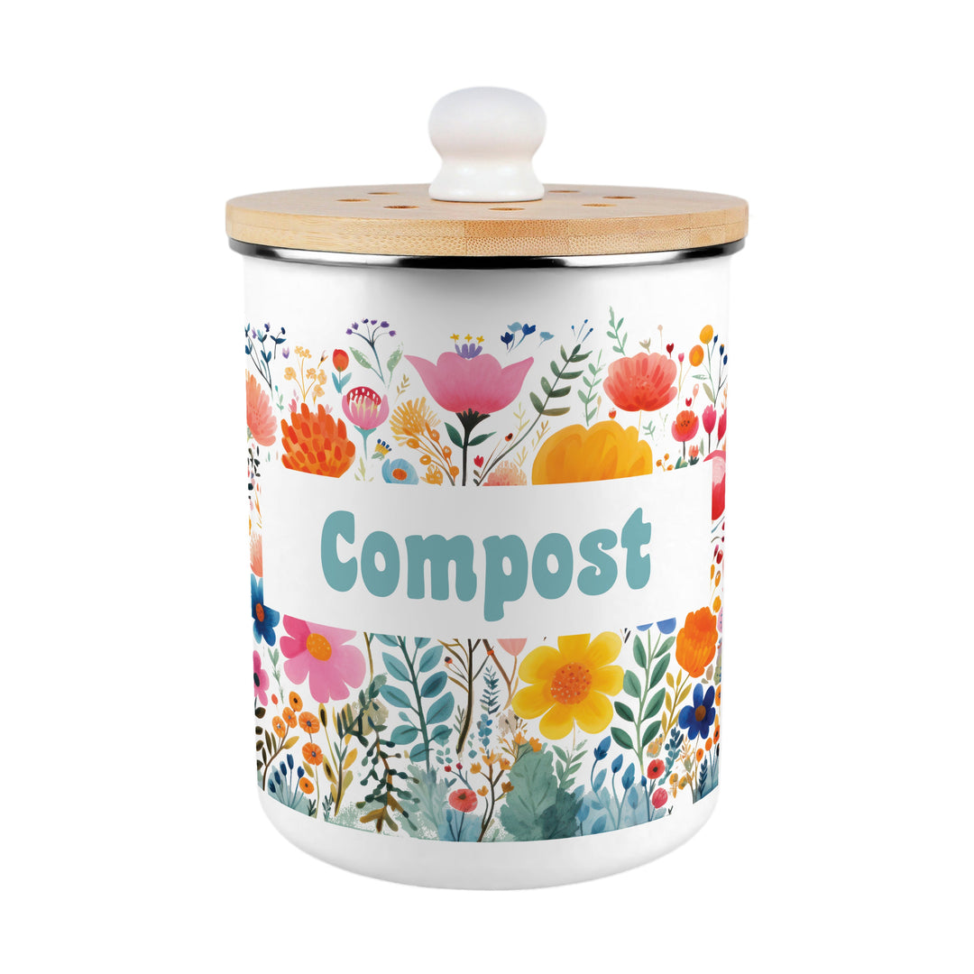 Purely Home Bright Floral Toller Compost Caddy