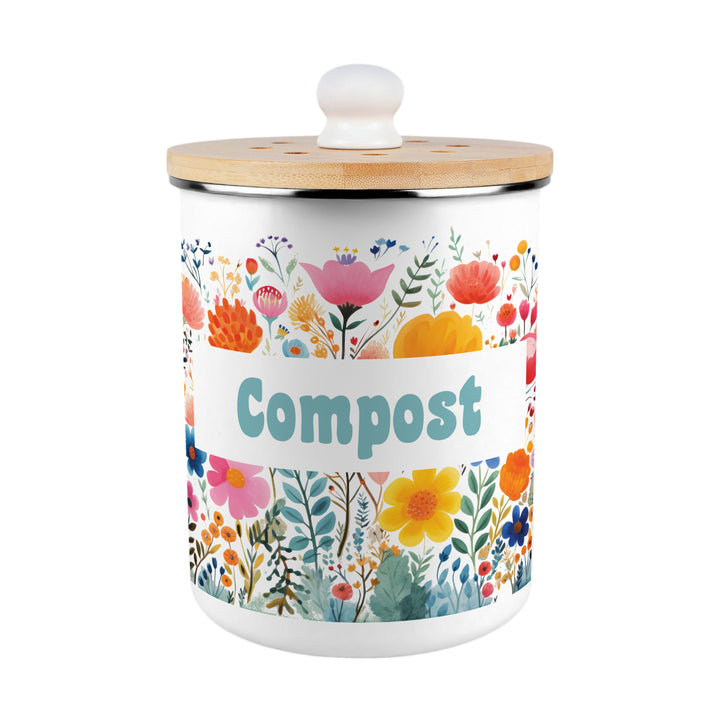 Purely Home Bright Floral Toller Compost Caddy