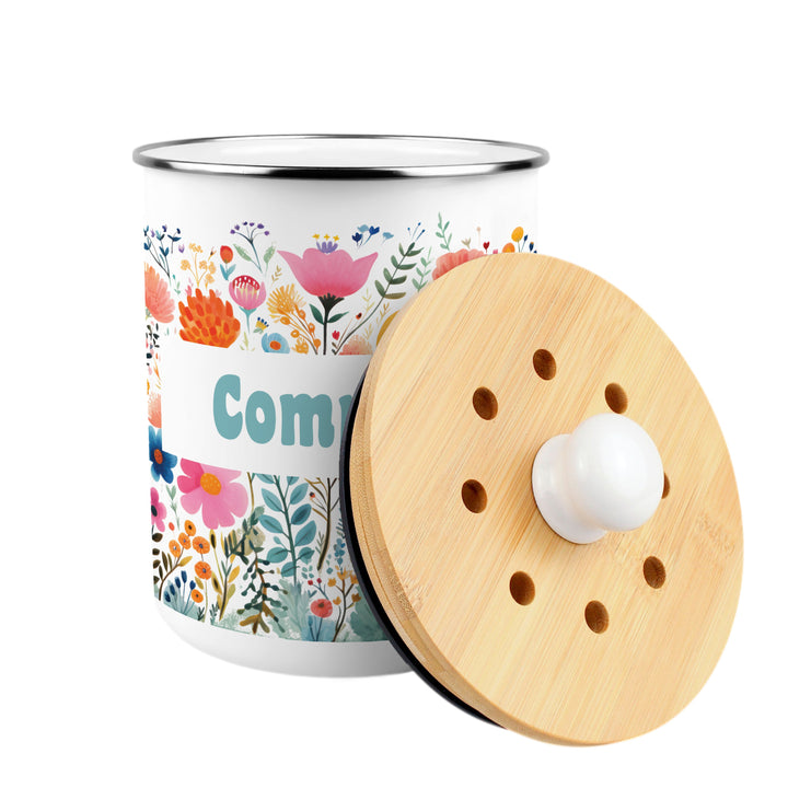 Purely Home Bright Floral Toller Compost Caddy
