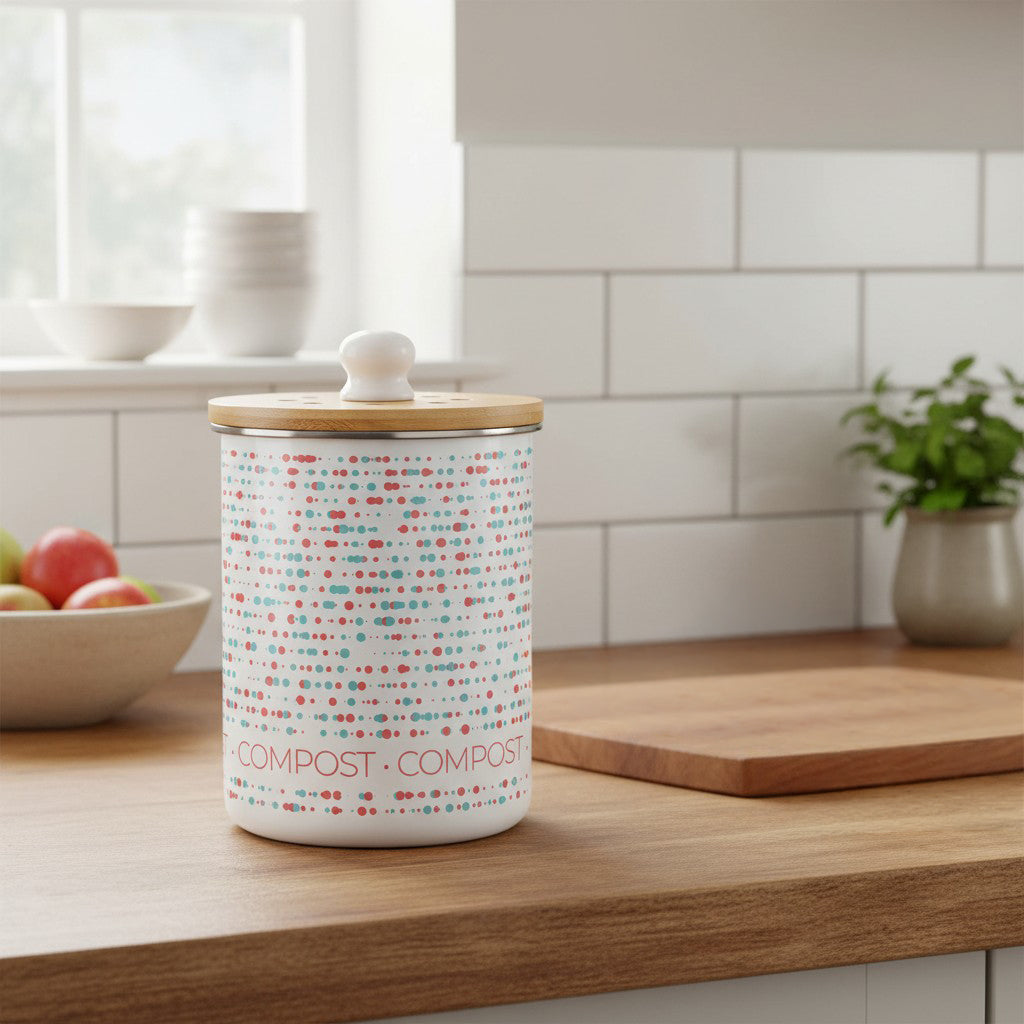 Purely Home Retro Dots Toller Compost Caddy