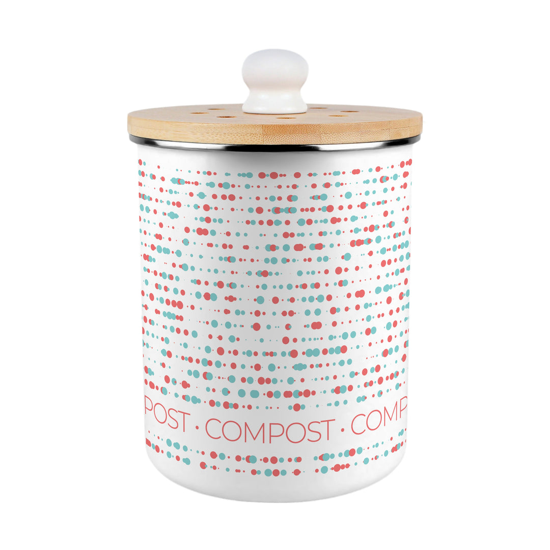 Purely Home Retro Dots Toller Compost Caddy