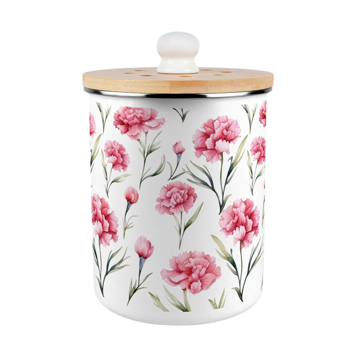 Purely Home Pink Carnations Toller Compost Caddy