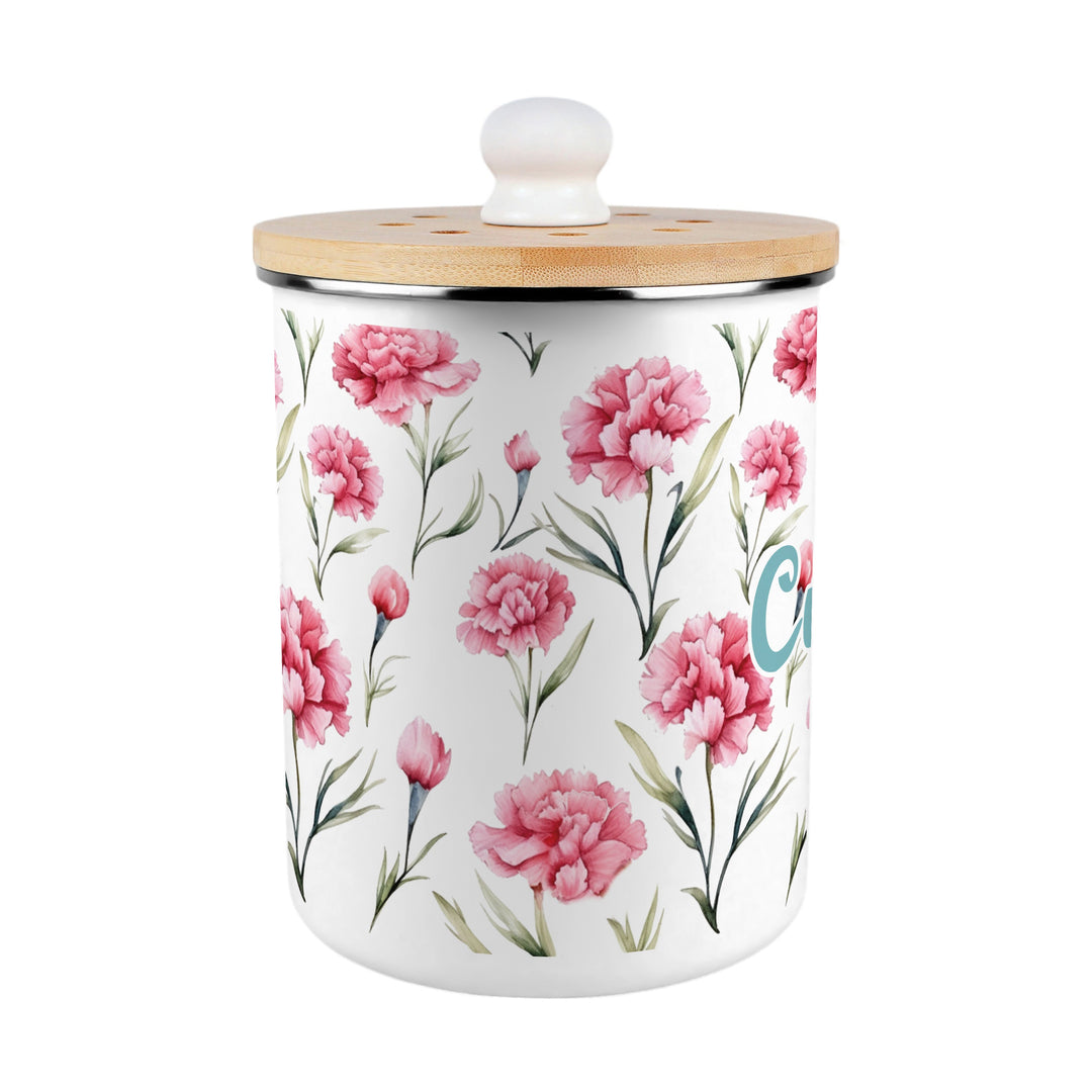 Purely Home Pink Carnations Toller Compost Caddy