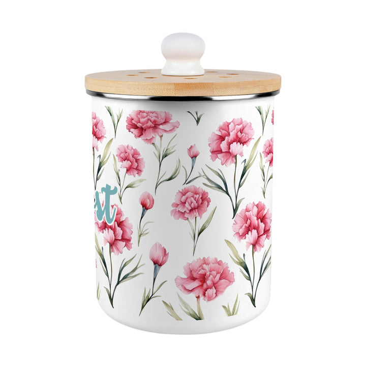 Purely Home Pink Carnations Toller Compost Caddy
