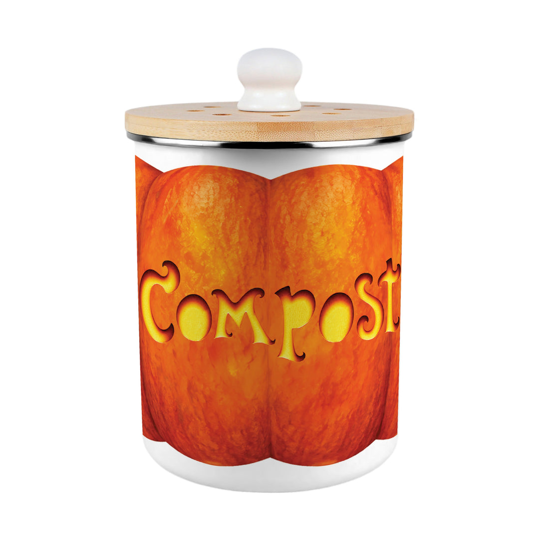 Purely Home Carved Pumpkins Toller Compost Caddy