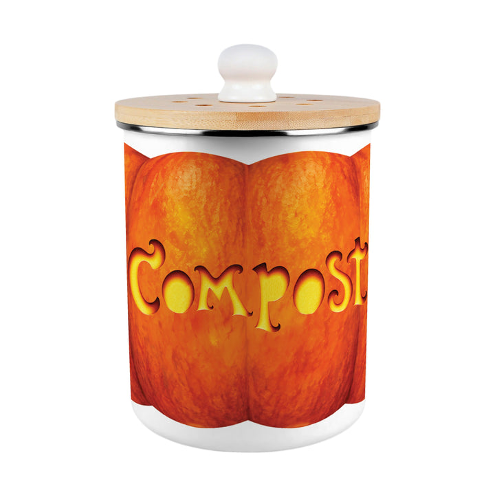 Purely Home Carved Pumpkins Toller Compost Caddy